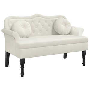 vidaXL Lavice s pol&scaron;t&aacute;ři kr&eacute;mov&aacute; 120,5 x 65 x 75 cm samet