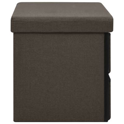 vidaXL Skládací úložná lavice tmavě hnědá 76 x 38 x 38 cm umělý len