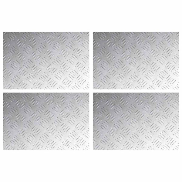 vidaXL Schodov&eacute; n&aacute;&scaron;lapy Obd&eacute;ln&iacute;kov&yacute; 4 pcs Stř&iacute;brn&aacute; 60 x 40 cm Hlin&iacute;k