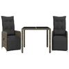 vidaXL 3d&iacute;ln&yacute; zahradn&iacute; bistro set s podu&scaron;kami &scaron;ed&yacute; polyratan