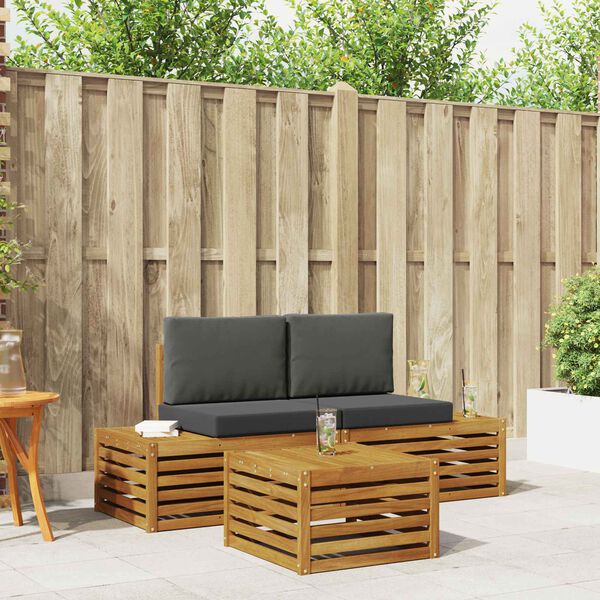 vidaXL Venkovn&iacute; pohovkov&aacute; souprava 3 Kus Přirozen&aacute; a Anthracitov&aacute;