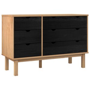 vidaXL Skř&iacute;ň se z&aacute;suvkami se z&aacute;suvkou OTTA Čern&aacute; 111 x 43 x 73,5 cm