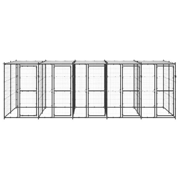 vidaXL Venkovn&iacute; ps&iacute; kotec se střechou ocel 12,1 m&sup2;