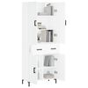 vidaXL Skř&iacute;ň highboard b&iacute;l&aacute; 69,5 x 34 x 180 cm kompozitn&iacute; dřevo