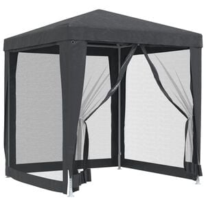 vidaXL Party stan se 4 s&iacute;ťovan&yacute;mi bočnicemi antracitov&yacute; 2 x 2 m HDPE