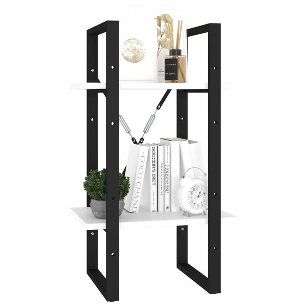 vidaXL Knihovna se 2 policemi bílá 40 x 30 x 70 cm kompozitní dřevo