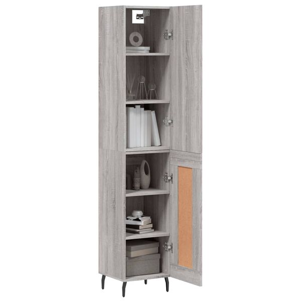 vidaXL Skř&iacute;ň highboard &scaron;ed&aacute; sonoma 34,5 x 34 x 180 cm kompozitn&iacute; dřevo