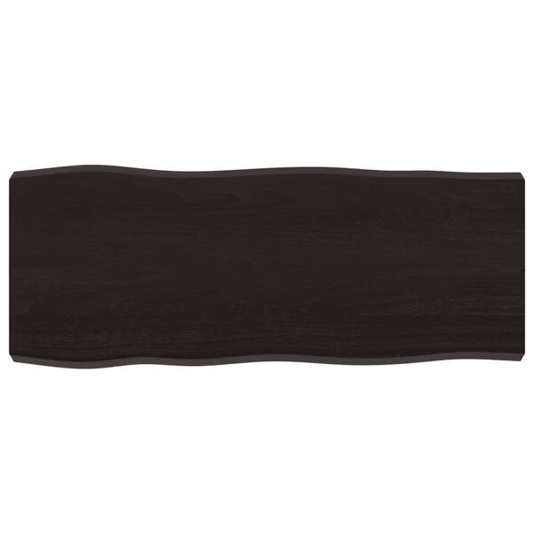 vidaXL Stoln&iacute; deska tmavě hněd&aacute; 100x40x(2-6)cm o&scaron;etřen&yacute; dub živ&aacute; hrana