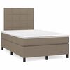 vidaXL Box spring postel s matrac&iacute; a LED taupe 120x190 cm textil