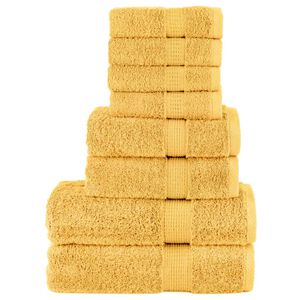 vidaXL 8d&iacute;ln&aacute; sada ručn&iacute;ků Premium SOLUND zlat&aacute; 600 g/m&sup2;