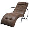 vidaXL Chaise Longue s pol&scaron;t&aacute;řem, hněd&yacute;, vzhled semi&scaron;e