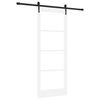 vidaXL Posuvn&eacute; dveře B&iacute;l&aacute; 83 x 211 cm Masivn&iacute; borov&eacute; dřevo a sklo