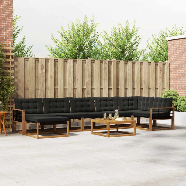 vidaXL Venkovn&iacute; pohovkov&aacute; souprava 22 pcs Přirozen&aacute; a čern&aacute;