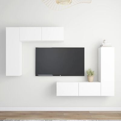 vidaXL 4dílný set TV skříněk bílý dřevotříska