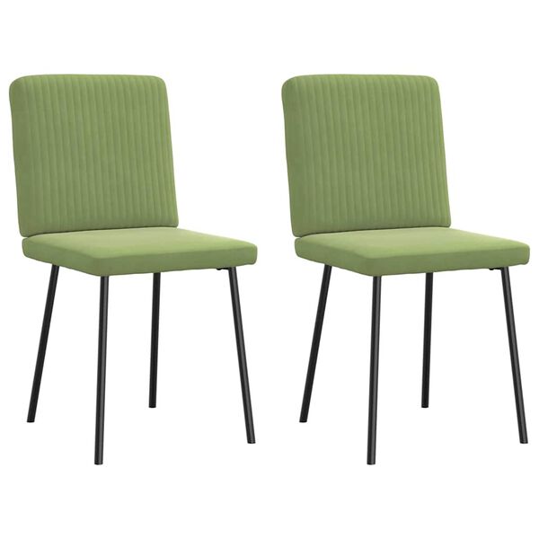 vidaXL Jídelní židle 2 ks světle zelené samet