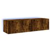 vidaXL N&aacute;stěnn&eacute; TV skř&iacute;ňky s LED 2 ks kouřov&yacute; dub 60 x 35 x 31 cm