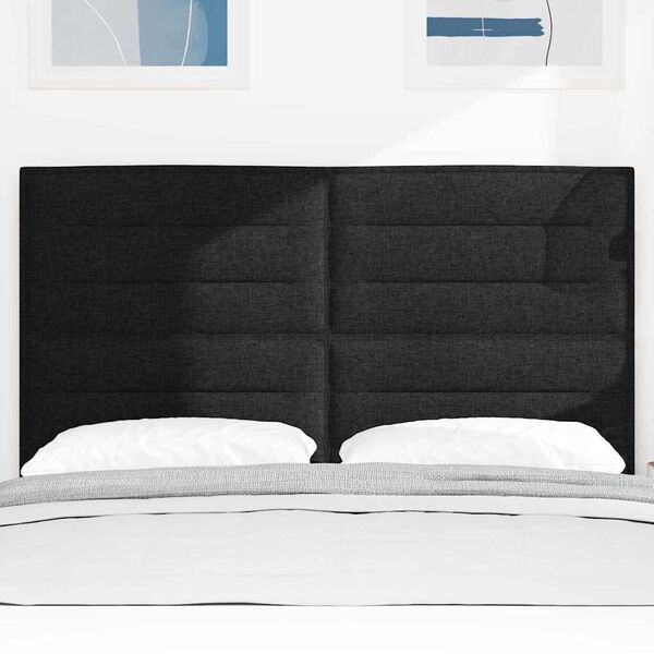 vidaXL LED hlavov&aacute; deska s LED p&aacute;sov&yacute;mi světly Čern&aacute; 144 cm Polyester