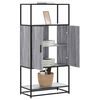 vidaXL Skříň highboard šedá sonoma 68x35x139cm kompozitní dřevo a kov