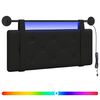 vidaXL Z&aacute;věsn&eacute; čelo postele S LED osvětlen&iacute;m Čern&aacute; Uměl&aacute; kůže