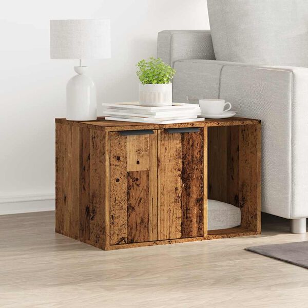 vidaXL Skř&iacute;ňka na kočič&iacute; z&aacute;chod old wood 60x40x40 cm kompozitn&iacute; dřevo