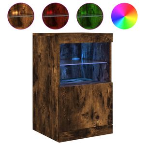 vidaXL Př&iacute;born&iacute;k s LED osvětlen&iacute;m kouřov&yacute; dub 41 x 37 x 67 cm