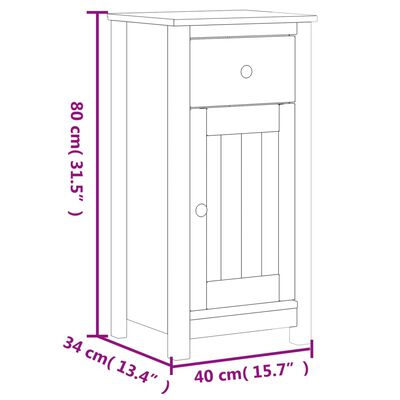 vidaXL Koupelnová skříňka BERG bílá 40x34x80 cm masivní borové dřevo