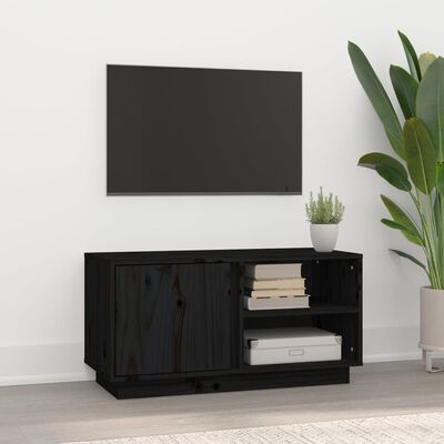 vidaXL TV skříňka černá 80x35x40,5 cm masivní borové dřevo