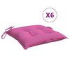 vidaXL Podu&scaron;ky na židli 6 ks růžov&eacute; 40 x 40 x 7 cm textil