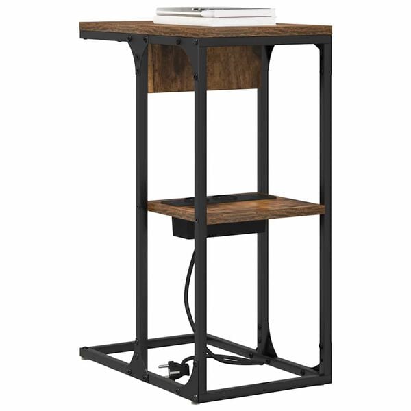 vidaXL Nočn&iacute; skř&iacute;ňka Kouřov&yacute; dub 41,5 x 26 x 60,5 cm kompozitn&iacute; dřevo