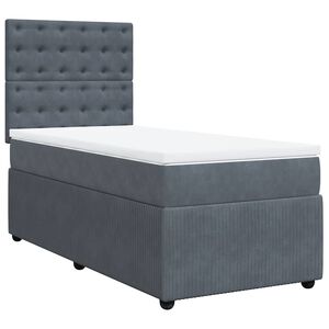 vidaXL Box spring postel s matrac&iacute; tmavě &scaron;ed&aacute; 80 x 200 cm samet