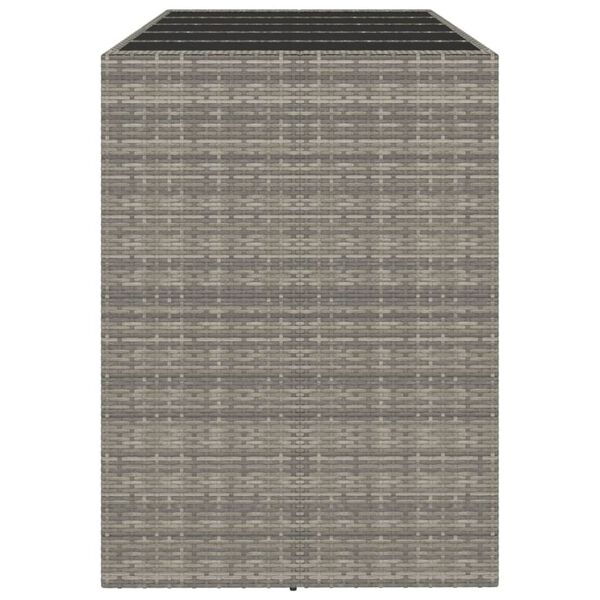 vidaXL Barov&yacute; stůl se skleněnou deskou &scaron;ed&yacute; 185x80x110 cm polyratan