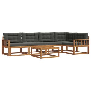 vidaXL Venkovn&iacute; pohovkov&aacute; souprava 6 pcs Přirozen&aacute; a Anthracitov&aacute;