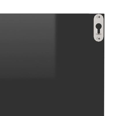 vidaXL Nástěnné police 2 ks černé s vysokým leskem 40 x 11,5 x 18 cm