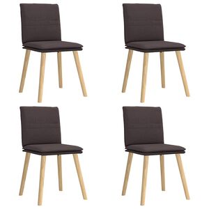 vidaXL J&iacute;deln&iacute; židle 4 ks tmavě hněd&eacute; textil