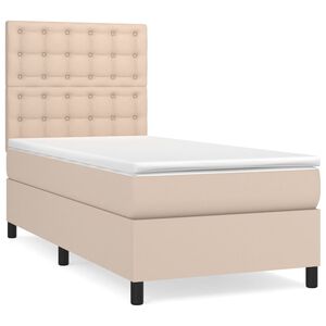 vidaXL Box spring postel s matrac&iacute; cappuccino 80 x 200 cm uměl&aacute; kůže
