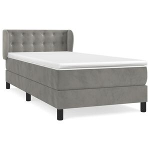 vidaXL Box spring postel s matrac&iacute; světle &scaron;ed&aacute; 80 x 200 cm samet