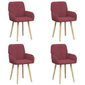 vidaXL J&iacute;deln&iacute; židle 4 ks Textil V&iacute;no Červen&eacute; 56,5 x 50 x 87,5 cm