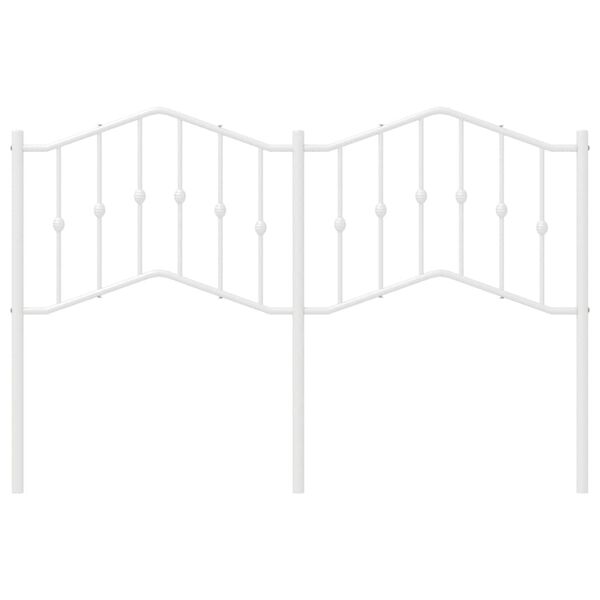 vidaXL Kovov&eacute; čelo postele b&iacute;l&eacute; 150 cm