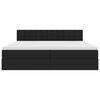 vidaXL Postel s &uacute;ložn&yacute;m prostorem a matrac&iacute; s čelo Čern&aacute; 200 x 200 cm
