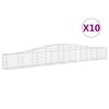 vidaXL Klenut&eacute; gabionov&eacute; ko&scaron;e 10 ks 400x30x40/60 cm pozinkovan&eacute; železo