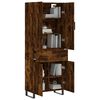 vidaXL Skř&iacute;ň highboard kouřov&yacute; dub 69,5 x 34 x 180 cm kompozitn&iacute; dřevo