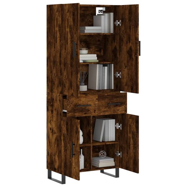 vidaXL Skř&iacute;ň highboard kouřov&yacute; dub 69,5 x 34 x 180 cm kompozitn&iacute; dřevo
