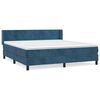 vidaXL Box spring postel s matrac&iacute; tmavě modr&aacute; 180x200 cm samet