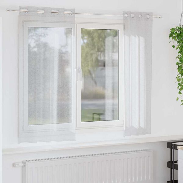 vidaXL Voile Z&aacute;clona 2 pcs Světle &scaron;ed&aacute; 175 x 140 cm Polyester