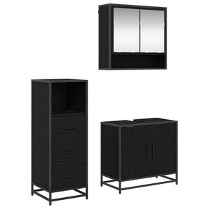 vidaXL Sada koupelnov&eacute;ho n&aacute;bytku 3 ks Čern&yacute; dub 65 x 33 x 60 cm