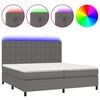 vidaXL Box spring postel s matrac&iacute; a LED &scaron;ed&aacute; 200x200 cm uměl&aacute; kůže