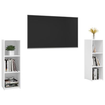 vidaXL TV skříňky 2 ks bílé s vysokým leskem 107x35x37 cm dřevotříska