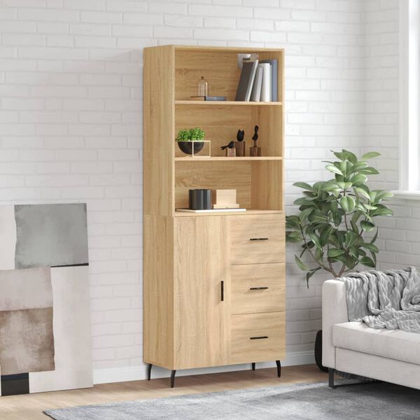 vidaXL Skř&iacute;ň highboard dub sonoma 69,5 x 34 x 180 cm kompozitn&iacute; dřevo