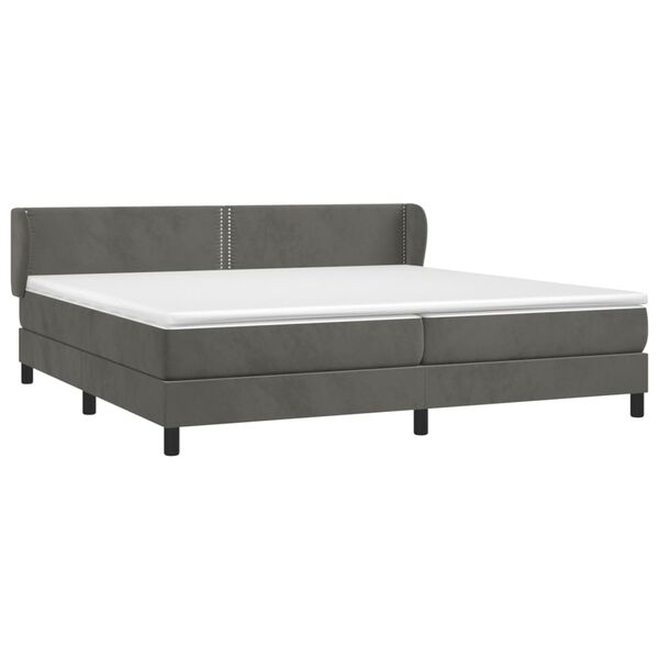 vidaXL Box spring postel s matrac&iacute; tmavě &scaron;ed&aacute; 200x200 cm samet