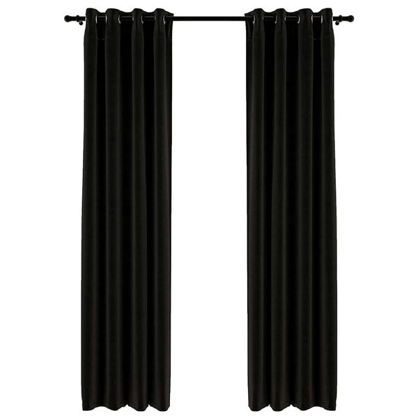 vidaXL Zatemňovac&iacute; z&aacute;věsy vzhled lnu 2 ks antracitov&eacute; 140 x 225 cm